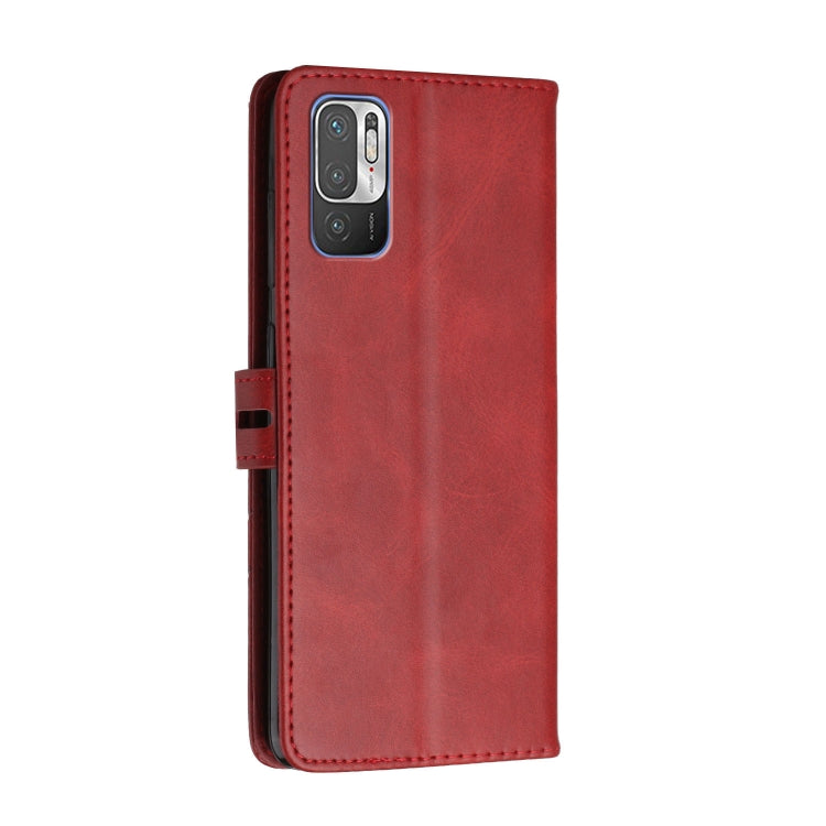 For Xiaomi Redmi Note 10 5G Stitching Style 2-Color Cow Texture Horizontal Flip PU Leather Case with Holder & Card Slot & Lanyard