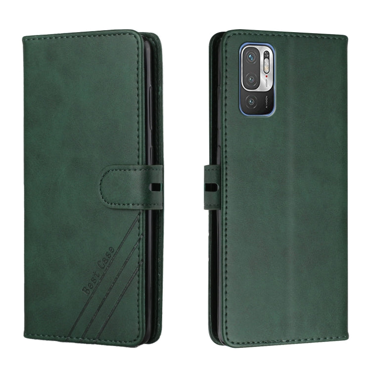 For Xiaomi Redmi Note 10 5G Stitching Style 2-Color Cow Texture Horizontal Flip PU Leather Case with Holder & Card Slot & Lanyard