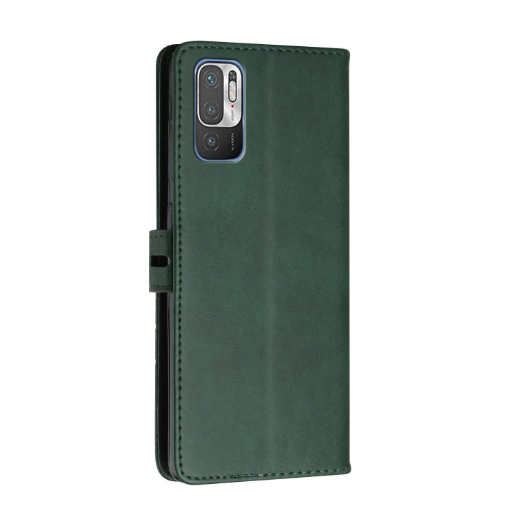 For Xiaomi Redmi Note 10 5G Stitching Style 2-Color Cow Texture Horizontal Flip PU Leather Case with Holder & Card Slot & Lanyard