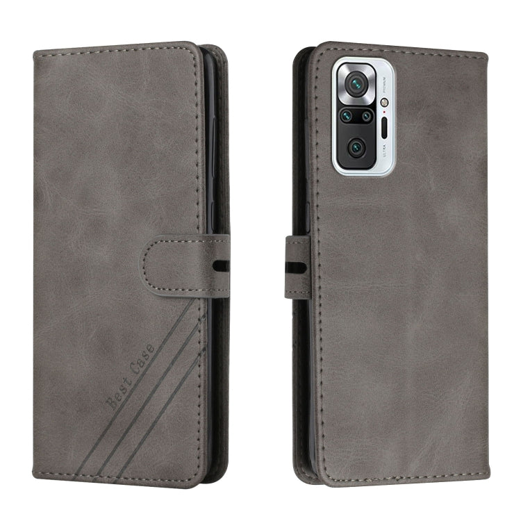 For Xiaomi Redmi Note 10 Pro Stitching Style 2-Color Cow Texture Horizontal Flip PU Leather Case with Holder & Card Slot & Lanyard