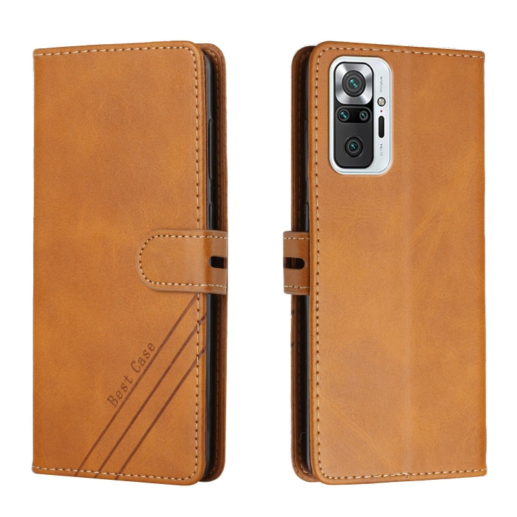 For Xiaomi Redmi Note 10 Pro Stitching Style 2-Color Cow Texture Horizontal Flip PU Leather Case with Holder & Card Slot & Lanyard