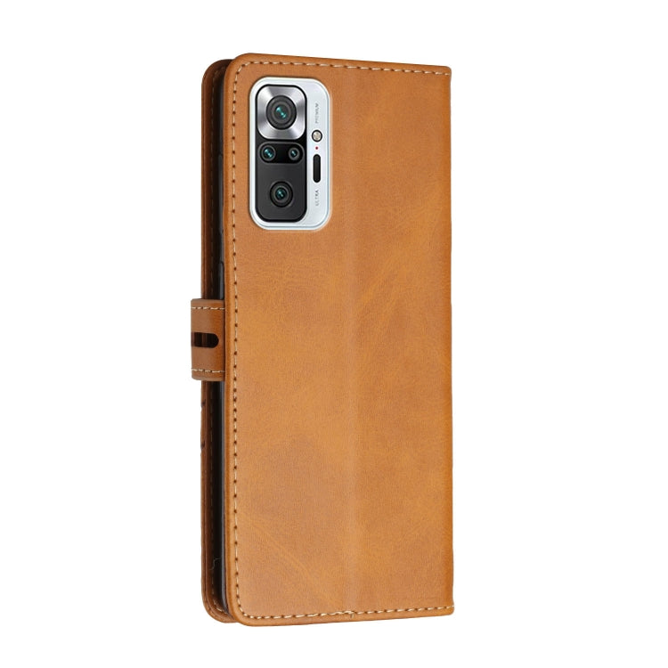 For Xiaomi Redmi Note 10 Pro Stitching Style 2-Color Cow Texture Horizontal Flip PU Leather Case with Holder & Card Slot & Lanyard
