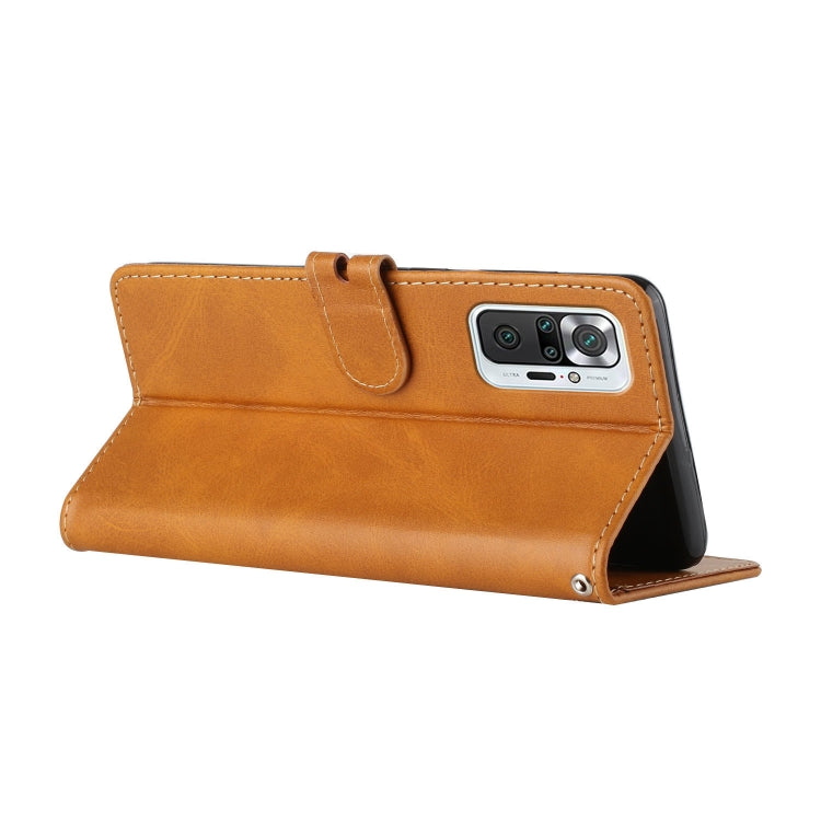 For Xiaomi Redmi Note 10 Pro Stitching Style 2-Color Cow Texture Horizontal Flip PU Leather Case with Holder & Card Slot & Lanyard