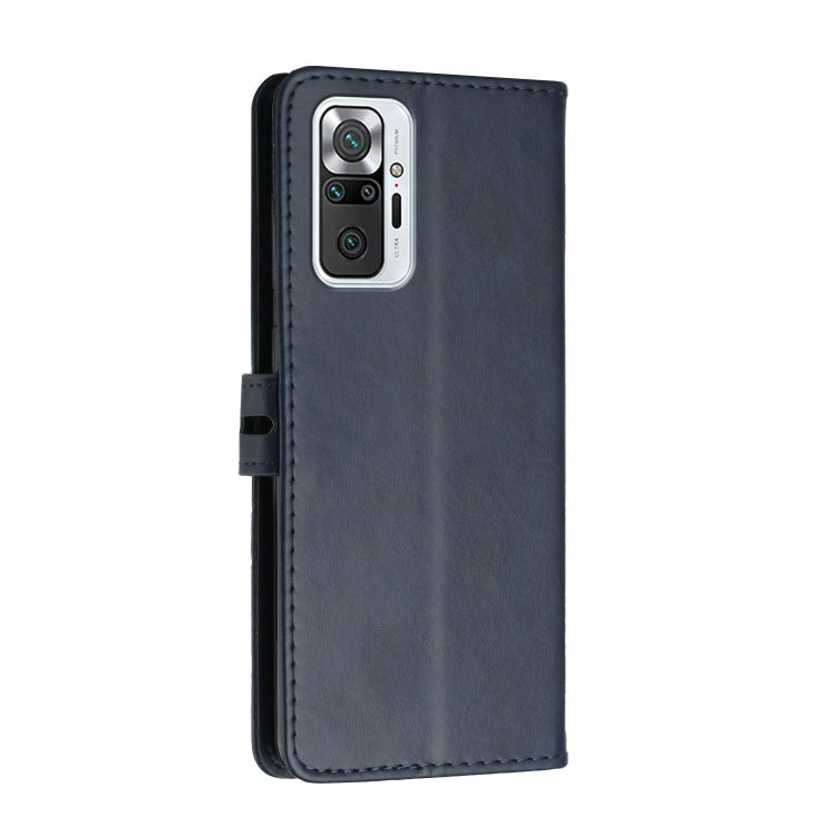 For Xiaomi Redmi Note 10 Pro Stitching Style 2-Color Cow Texture Horizontal Flip PU Leather Case with Holder & Card Slot & Lanyard