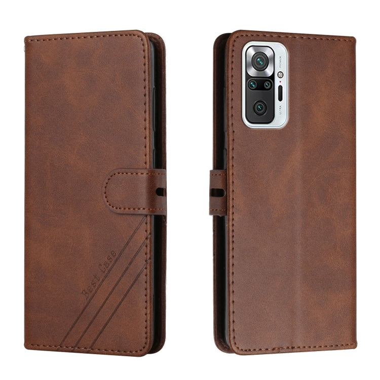 For Xiaomi Redmi Note 10 Pro Stitching Style 2-Color Cow Texture Horizontal Flip PU Leather Case with Holder & Card Slot & Lanyard