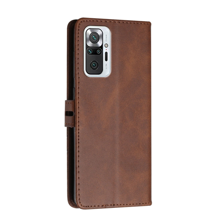 For Xiaomi Redmi Note 10 Pro Stitching Style 2-Color Cow Texture Horizontal Flip PU Leather Case with Holder & Card Slot & Lanyard