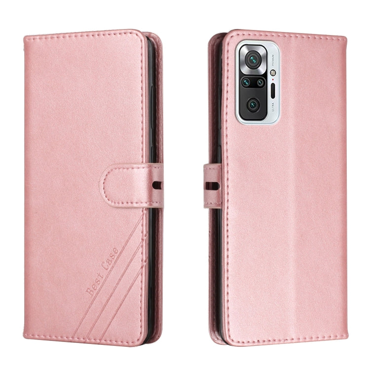 For Xiaomi Redmi Note 10 Pro Stitching Style 2-Color Cow Texture Horizontal Flip PU Leather Case with Holder & Card Slot & Lanyard