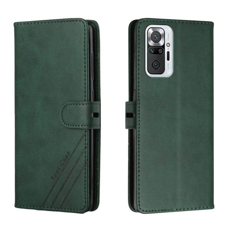 For Xiaomi Redmi Note 10 Pro Stitching Style 2-Color Cow Texture Horizontal Flip PU Leather Case with Holder & Card Slot & Lanyard