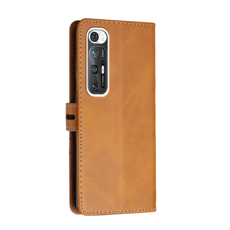 For Xiaomi Mi 10S Stitching Style 2-Color Cow Texture Horizontal Flip PU Leather Case with Holder & Card Slot & Lanyard
