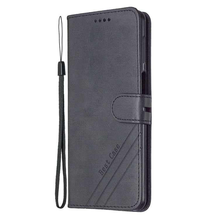 For Xiaomi Mi 10T Pro 5G Stitching Style 2-Color Cow Texture Horizontal Flip PU Leather Case with Holder & Card Slot & Lanyard