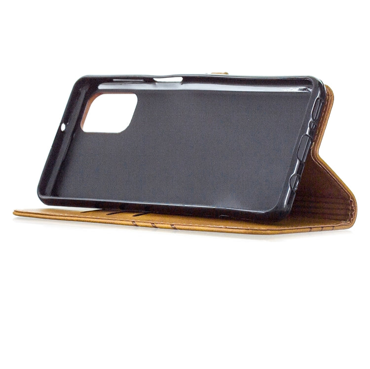 For Xiaomi Mi 10T Pro 5G Stitching Style 2-Color Cow Texture Horizontal Flip PU Leather Case with Holder & Card Slot & Lanyard