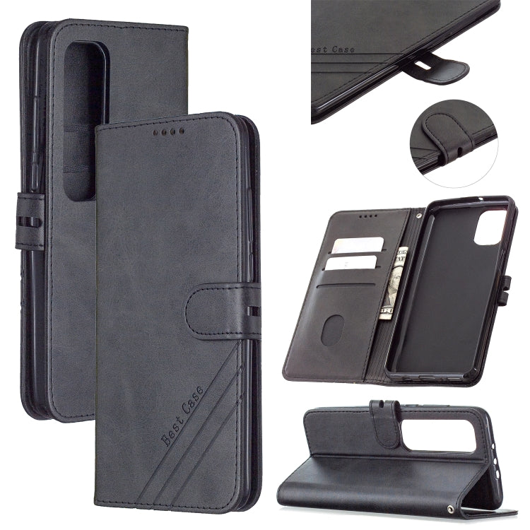 For Xiaomi Mi 10 Ultra Stitching Style 2-Color Cow Texture Horizontal Flip PU Leather Case with Holder & Card Slot & Lanyard