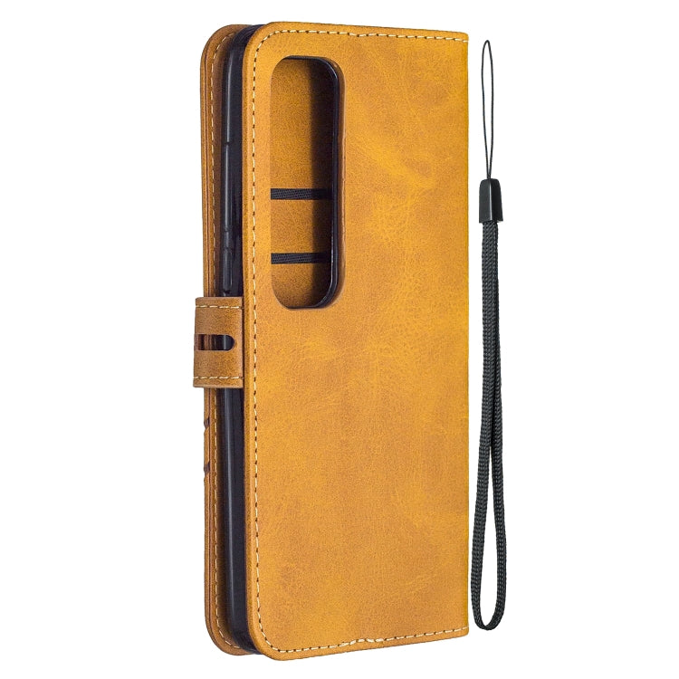 For Xiaomi Mi 10 Ultra Stitching Style 2-Color Cow Texture Horizontal Flip PU Leather Case with Holder & Card Slot & Lanyard