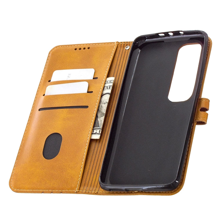 For Xiaomi Mi 10 Ultra Stitching Style 2-Color Cow Texture Horizontal Flip PU Leather Case with Holder & Card Slot & Lanyard