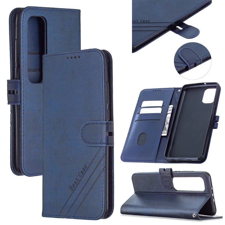 For Xiaomi Mi 10 Ultra Stitching Style 2-Color Cow Texture Horizontal Flip PU Leather Case with Holder & Card Slot & Lanyard