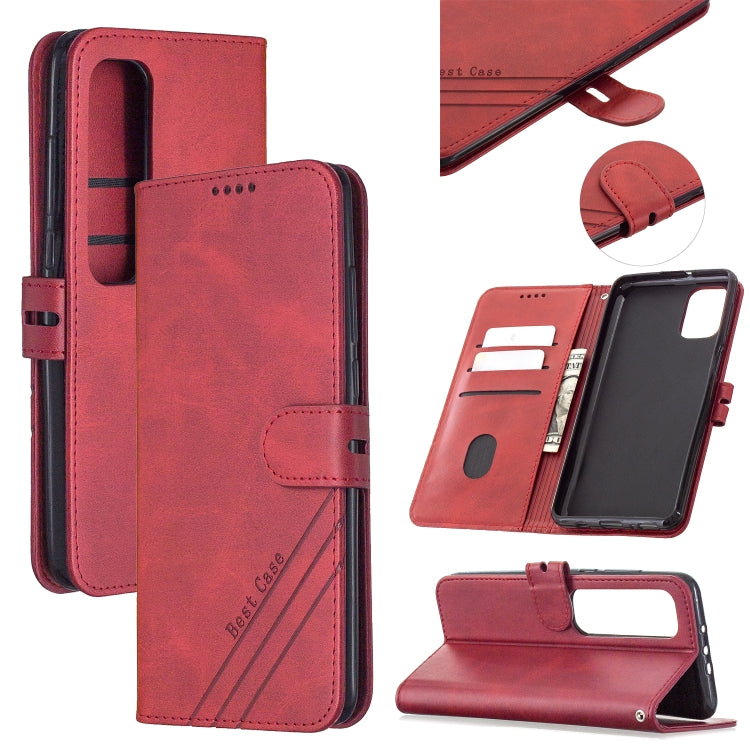 For Xiaomi Mi 10 Ultra Stitching Style 2-Color Cow Texture Horizontal Flip PU Leather Case with Holder & Card Slot & Lanyard