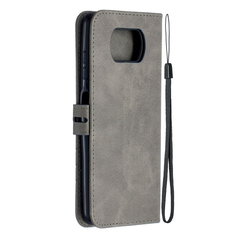 For Xiaomi Poco X3 NFC Stitching Style 2-Color Cow Texture Horizontal Flip PU Leather Case with Holder & Card Slot & Lanyard
