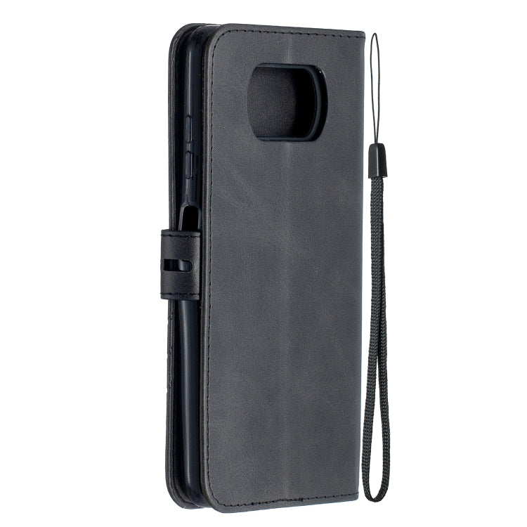 For Xiaomi Poco X3 NFC Stitching Style 2-Color Cow Texture Horizontal Flip PU Leather Case with Holder & Card Slot & Lanyard