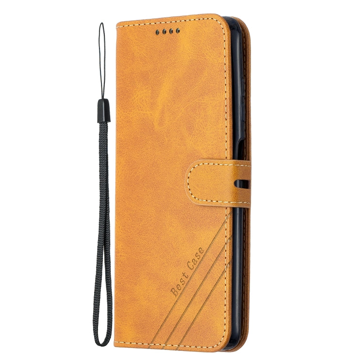 For Xiaomi Poco X3 NFC Stitching Style 2-Color Cow Texture Horizontal Flip PU Leather Case with Holder & Card Slot & Lanyard