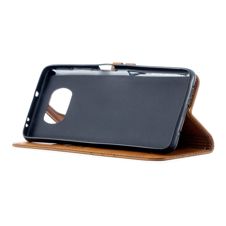 For Xiaomi Poco X3 NFC Stitching Style 2-Color Cow Texture Horizontal Flip PU Leather Case with Holder & Card Slot & Lanyard