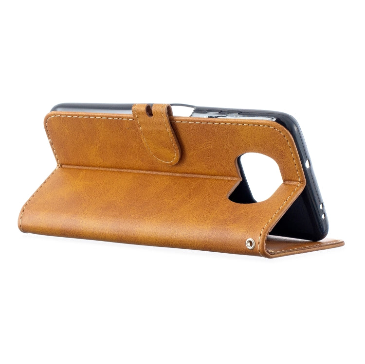 For Xiaomi Poco X3 NFC Stitching Style 2-Color Cow Texture Horizontal Flip PU Leather Case with Holder & Card Slot & Lanyard