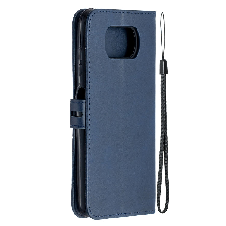 For Xiaomi Poco X3 NFC Stitching Style 2-Color Cow Texture Horizontal Flip PU Leather Case with Holder & Card Slot & Lanyard