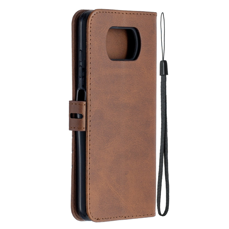 For Xiaomi Poco X3 NFC Stitching Style 2-Color Cow Texture Horizontal Flip PU Leather Case with Holder & Card Slot & Lanyard