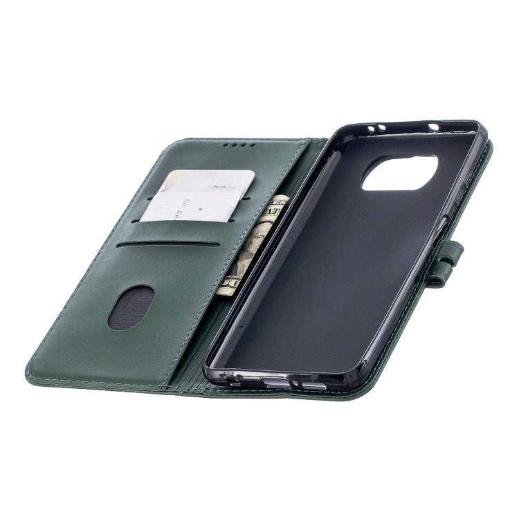 For Xiaomi Poco X3 NFC Stitching Style 2-Color Cow Texture Horizontal Flip PU Leather Case with Holder & Card Slot & Lanyard