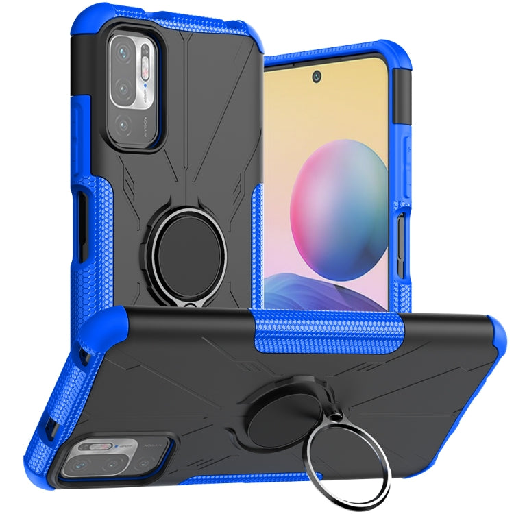 For Xiaomi Redmi Note 10 5G Armor Bear Shockproof PC + TPU Protective Case with Ring Holder