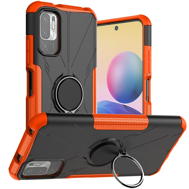 For Xiaomi Redmi Note 10 5G Armor Bear Shockproof PC + TPU Protective Case with Ring Holder