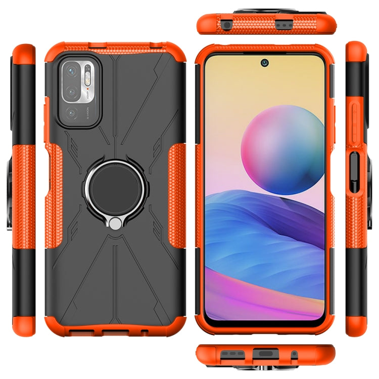 For Xiaomi Redmi Note 10 5G Armor Bear Shockproof PC + TPU Protective Case with Ring Holder