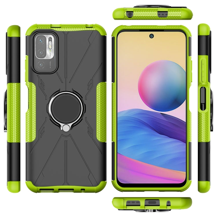For Xiaomi Redmi Note 10 5G Armor Bear Shockproof PC + TPU Protective Case with Ring Holder