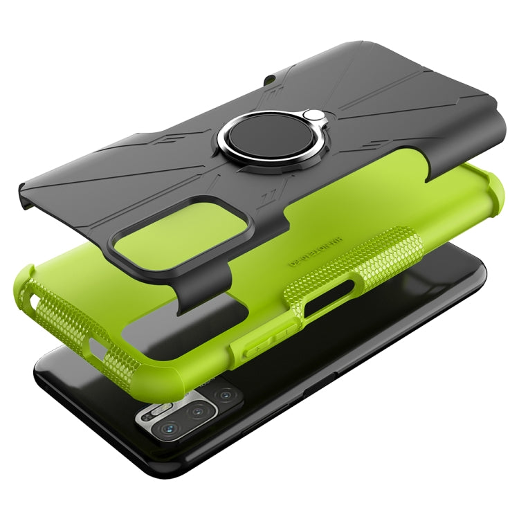 For Xiaomi Redmi Note 10 5G Armor Bear Shockproof PC + TPU Protective Case with Ring Holder