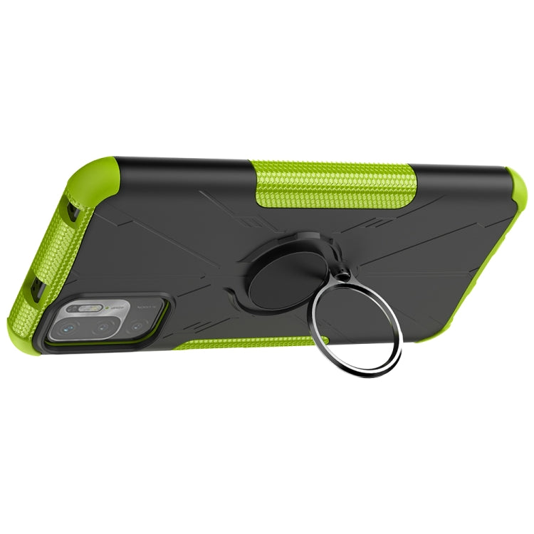 For Xiaomi Redmi Note 10 5G Armor Bear Shockproof PC + TPU Protective Case with Ring Holder