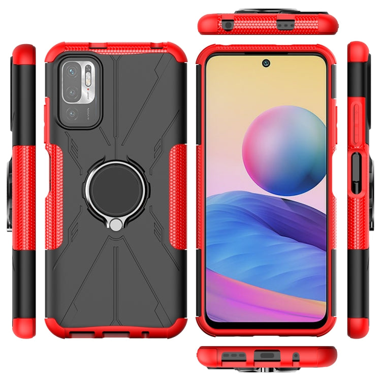 For Xiaomi Redmi Note 10 5G Armor Bear Shockproof PC + TPU Protective Case with Ring Holder