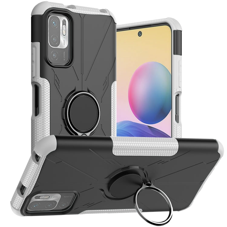 For Xiaomi Redmi Note 10 5G Armor Bear Shockproof PC + TPU Protective Case with Ring Holder