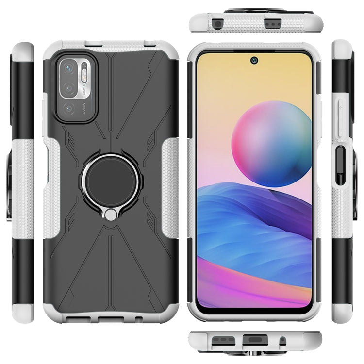 For Xiaomi Redmi Note 10 5G Armor Bear Shockproof PC + TPU Protective Case with Ring Holder