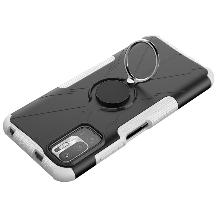 For Xiaomi Redmi Note 10 5G Armor Bear Shockproof PC + TPU Protective Case with Ring Holder