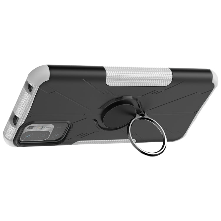 For Xiaomi Redmi Note 10 5G Armor Bear Shockproof PC + TPU Protective Case with Ring Holder