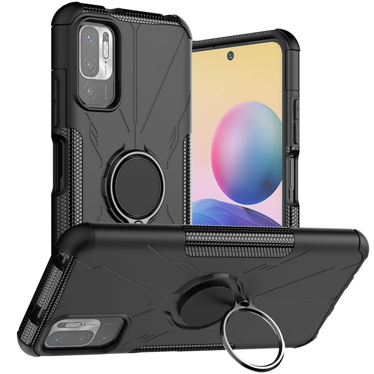 For Xiaomi Redmi Note 10 5G Armor Bear Shockproof PC + TPU Protective Case with Ring Holder