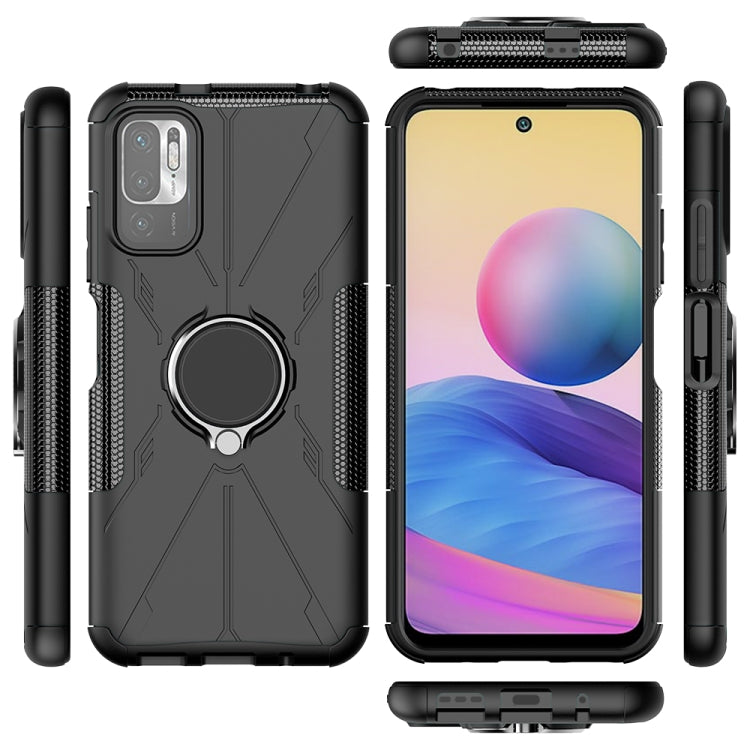 For Xiaomi Redmi Note 10 5G Armor Bear Shockproof PC + TPU Protective Case with Ring Holder