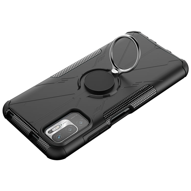 For Xiaomi Redmi Note 10 5G Armor Bear Shockproof PC + TPU Protective Case with Ring Holder