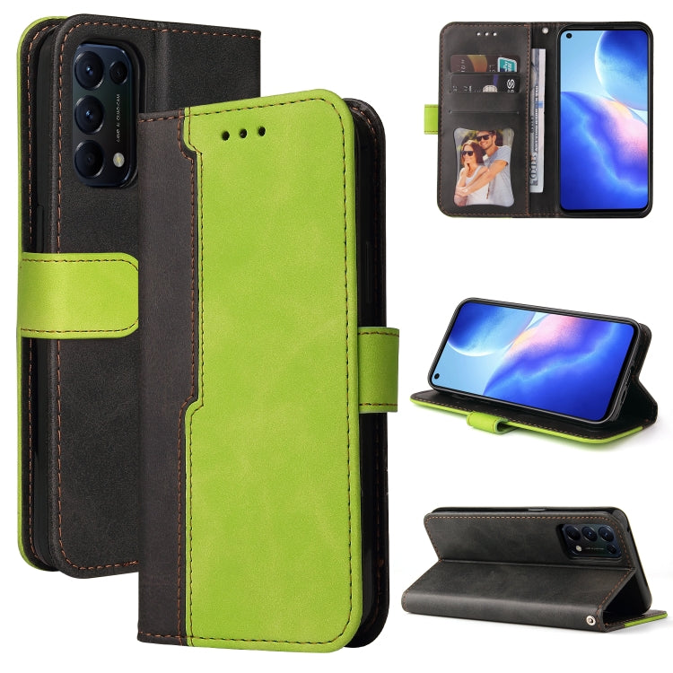 For OPPO Reno5 4G / 5G / Find X3 Lite Business Stitching-Color Horizontal Flip PU Leather Case with Holder & Card Slots & Photo Frame & Lanyard