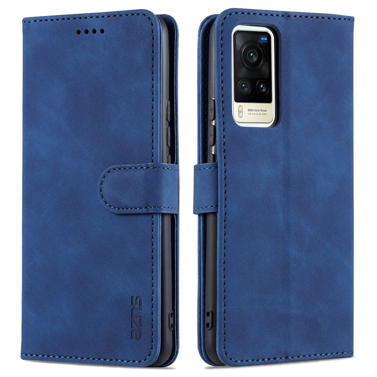 For vivo X60 Pro AZNS Skin Feel Calf Texture Horizontal Flip Leather Case with Card Slots & Holder & Wallet