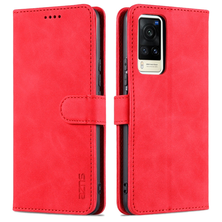 For vivo X60 Pro AZNS Skin Feel Calf Texture Horizontal Flip Leather Case with Card Slots & Holder & Wallet