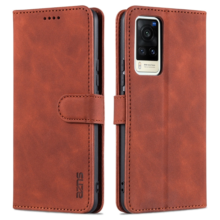 For vivo X60 Pro AZNS Skin Feel Calf Texture Horizontal Flip Leather Case with Card Slots & Holder & Wallet