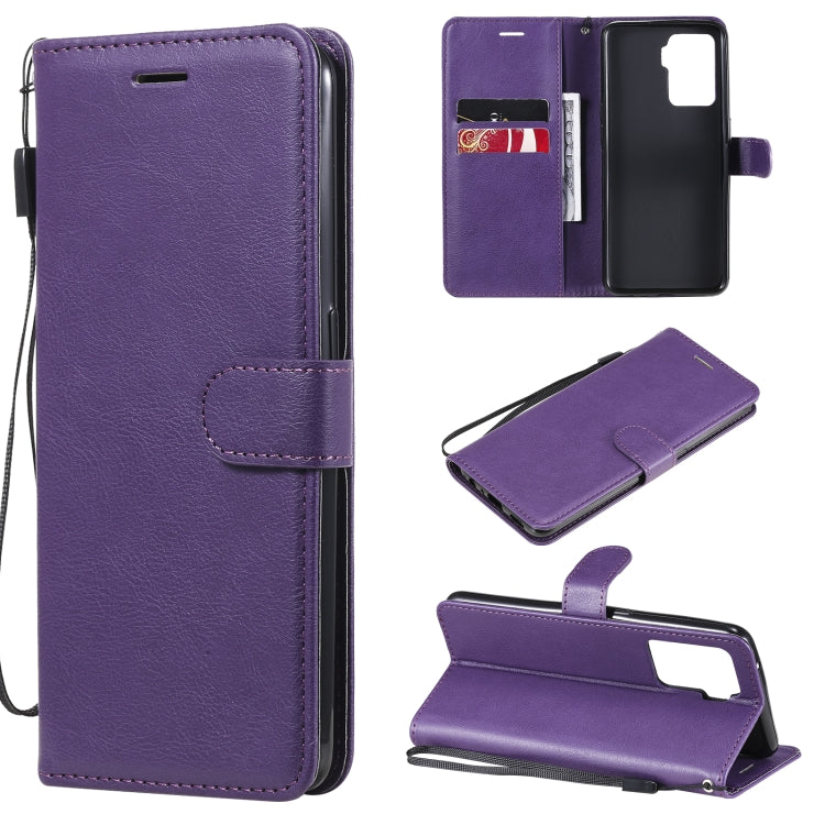 For OPPO A94 4G Solid Color Horizontal Flip Protective Leather Case with Holder & Card Slots & Wallet & Photo Frame & Lanyard