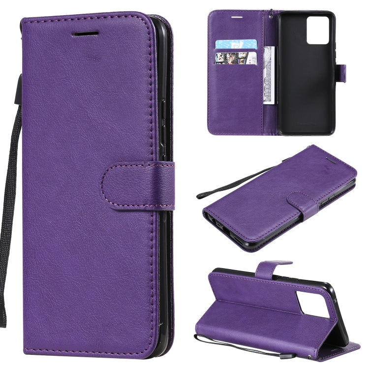 For OPPO Realme 8 Solid Color Horizontal Flip Protective Leather Case with Holder & Card Slots & Wallet & Photo Frame & Lanyard