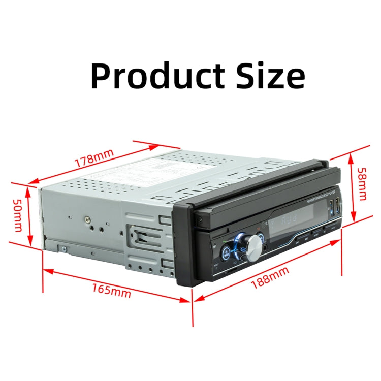 T100C 7 inch Manually Retractable Screen Car MP5 Player Radio, Support Mirror Link & FM & TF Card & USB & Bluetooth Hand-free Calling & Reversing Trajectory System & CayPlay Connection