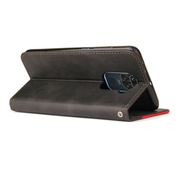 For Xiaomi Redmi Note 9 4G Foreign Version / 10X 4G Business Stitching-Color Horizontal Flip PU Leather Case with Holder & Card Slots & Photo Frame